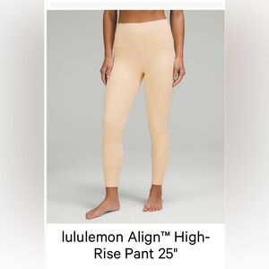NWT Lululemon Align High-Rise Pant 25" size 4 in Prosecco